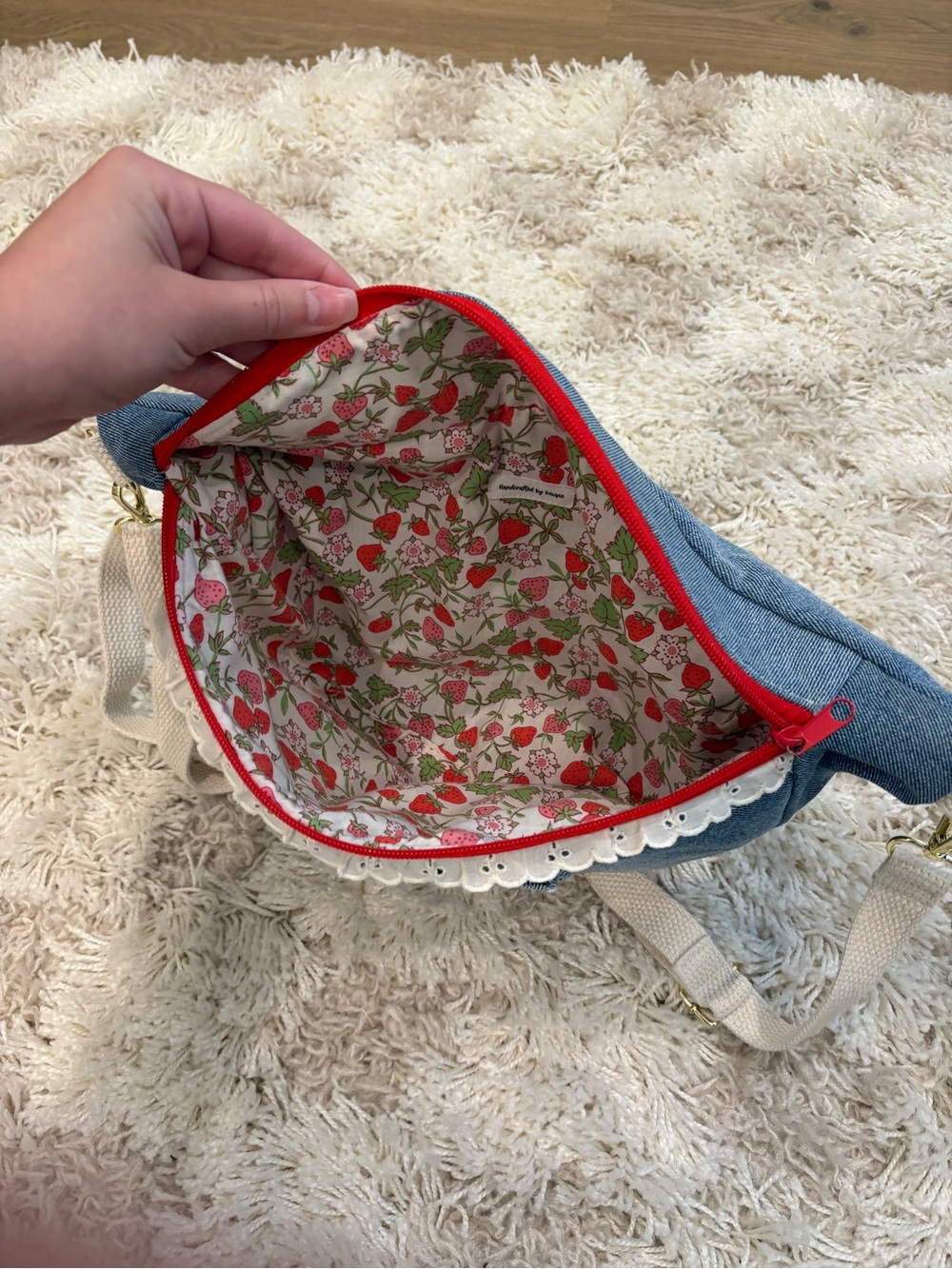 Upcycled Wrangler Denim Crossbody Purse - Picture 7 of 8